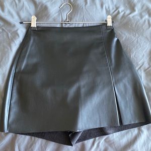 Leather skort